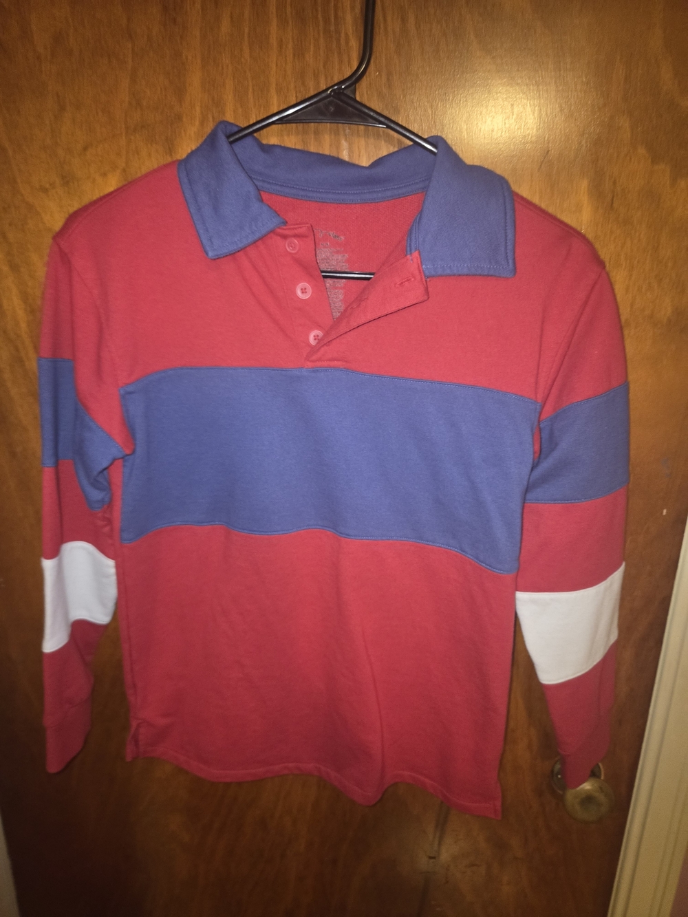 art class Red, Blue & White Striped Polo-Style Kids Sweatshirt
